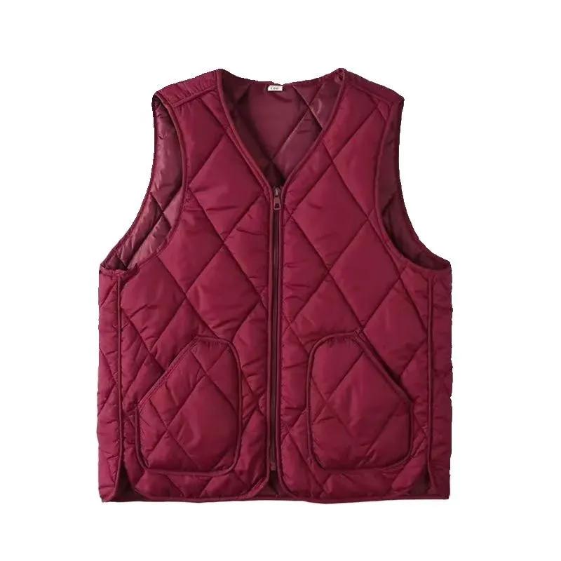 

Женский зимний легкий жилет большого размера, теплая верхняя одежда, повседневная тонкая куртка L