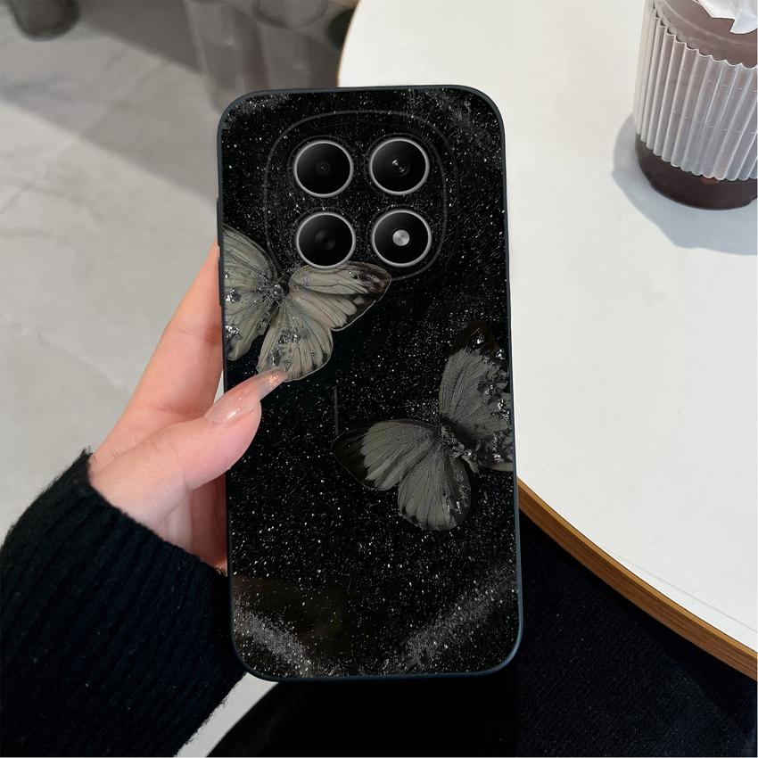 For Redmi Note 15 Pro 4G 5G 15 Pro+ 15 Pro Plus Phone Case Retro Butterfly Cover For Xiaomi Redmi Note15 Soft Smooth Liquid Silicone Lightweight Shell