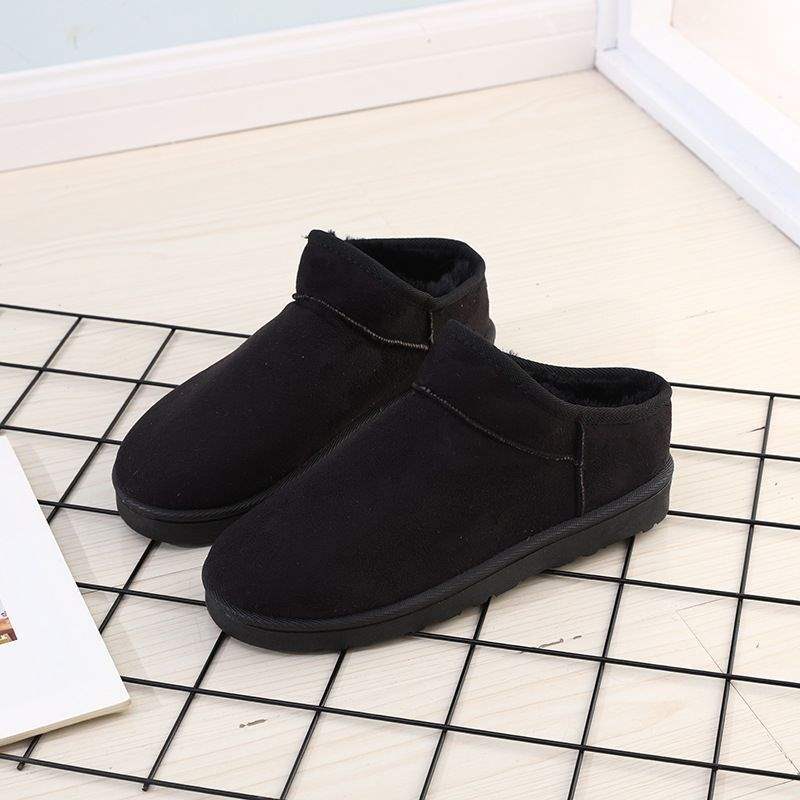 

Winter cotton shoes non-slip warm snow boots men s and women s student couple flat short boots winter boots low tube flannel velvet 36