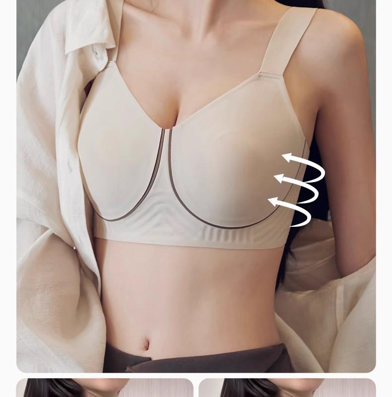 Summer Seamless Lift-Up Bra: Thin Style, Side Support, Anti-Sagging, Plus Size, Soft Comfort