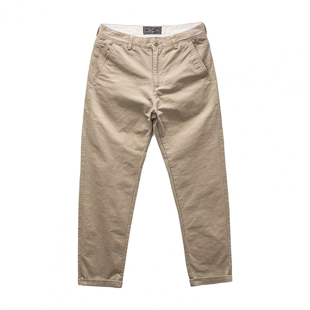 Heren Broek Mid Taille Los Effen Kleur Meerdere Zakken Losse Knoop Rits Sluiting Retro Ademend Recht Zacht Dagelijks Gebruik Outdoor