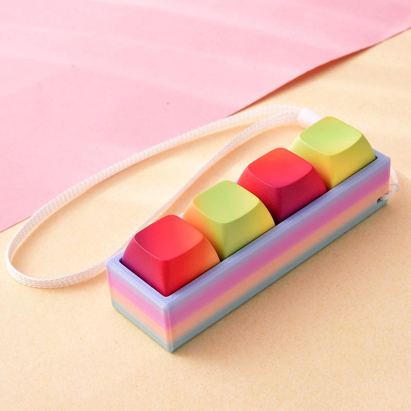 Portable Small Size Stress Relief Toy with Button Lanyard Pocket Fidget Toy for Anxiety Alleviation Commute Daily Use