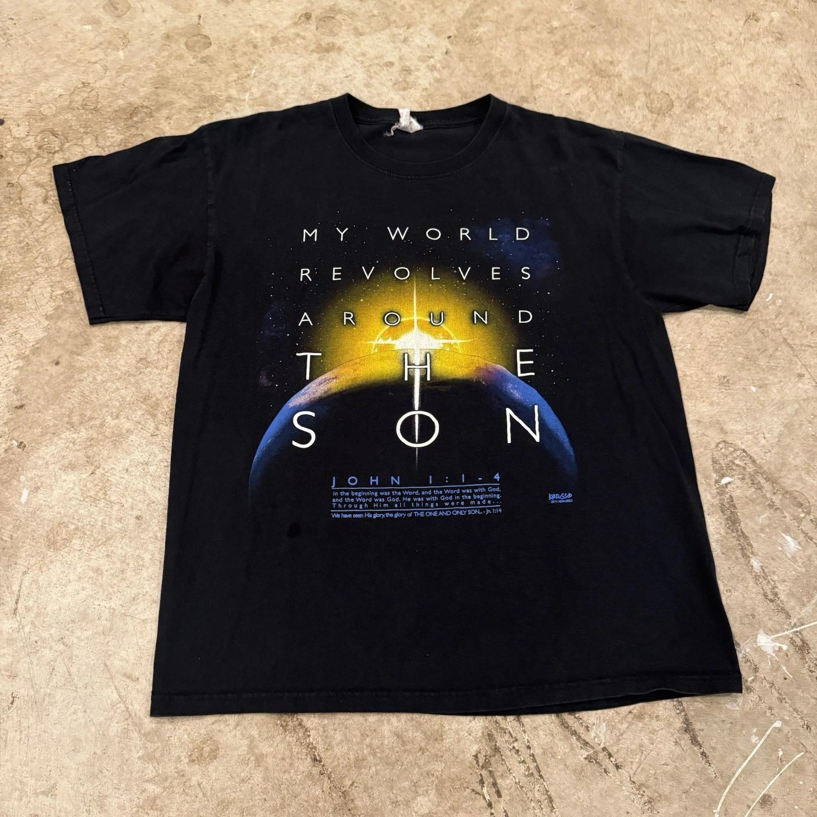 Kerusso Y2K My World Christian Religious T-T-Shirt Mens Size Large L