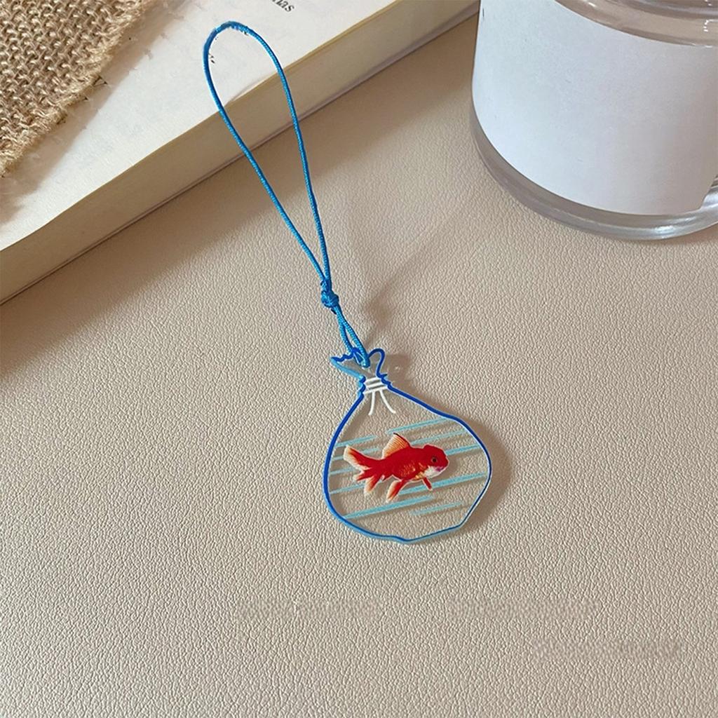 Acrylic Pocket Fish Hanging Ornament Keychain Pendant Handbag Purse Backpack Charm for Gift Giving or Decorative Accent