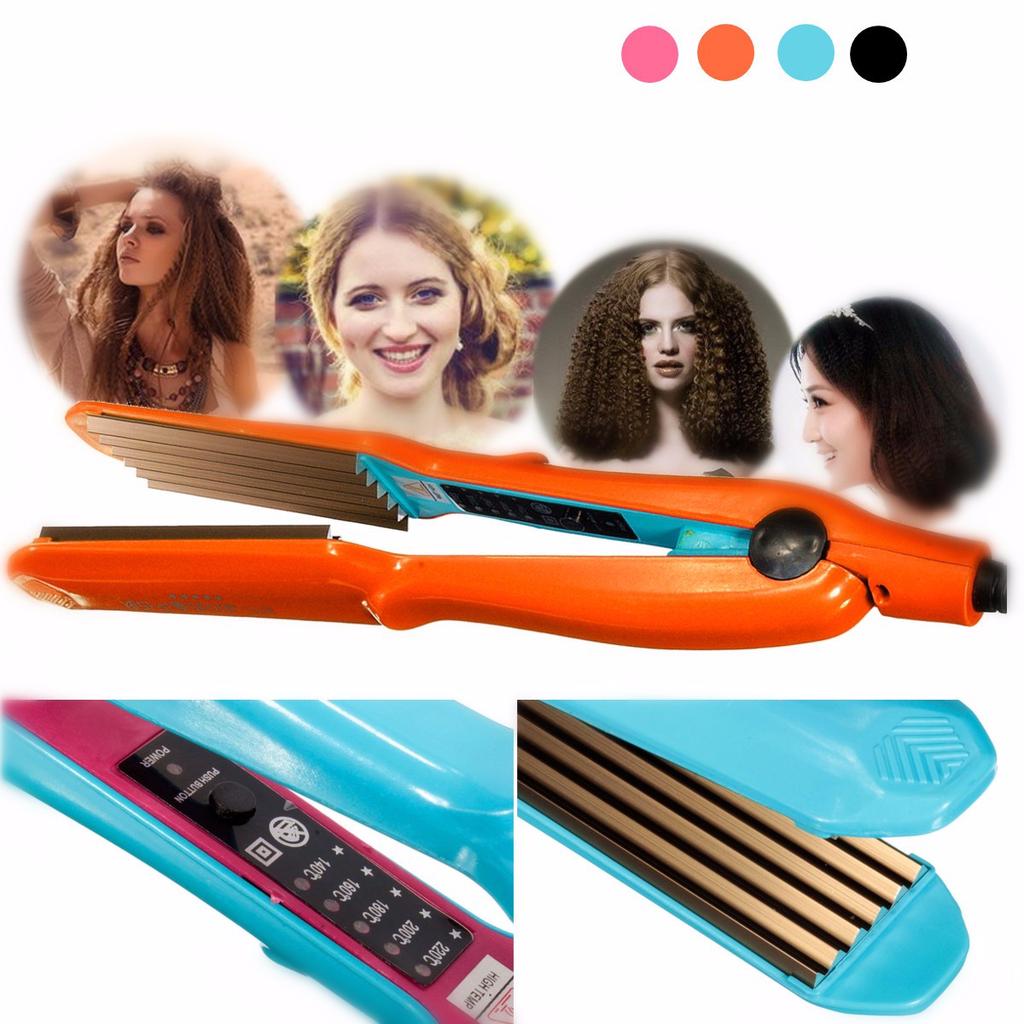 Ceramic Titanium Hair Crimper Crimping Perm Waver Curler Wet/Dry 5