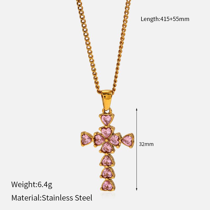 Vintage Minimalist Titanium Steel Cross Necklace Light Luxury Pendant Jewelry for Women Men