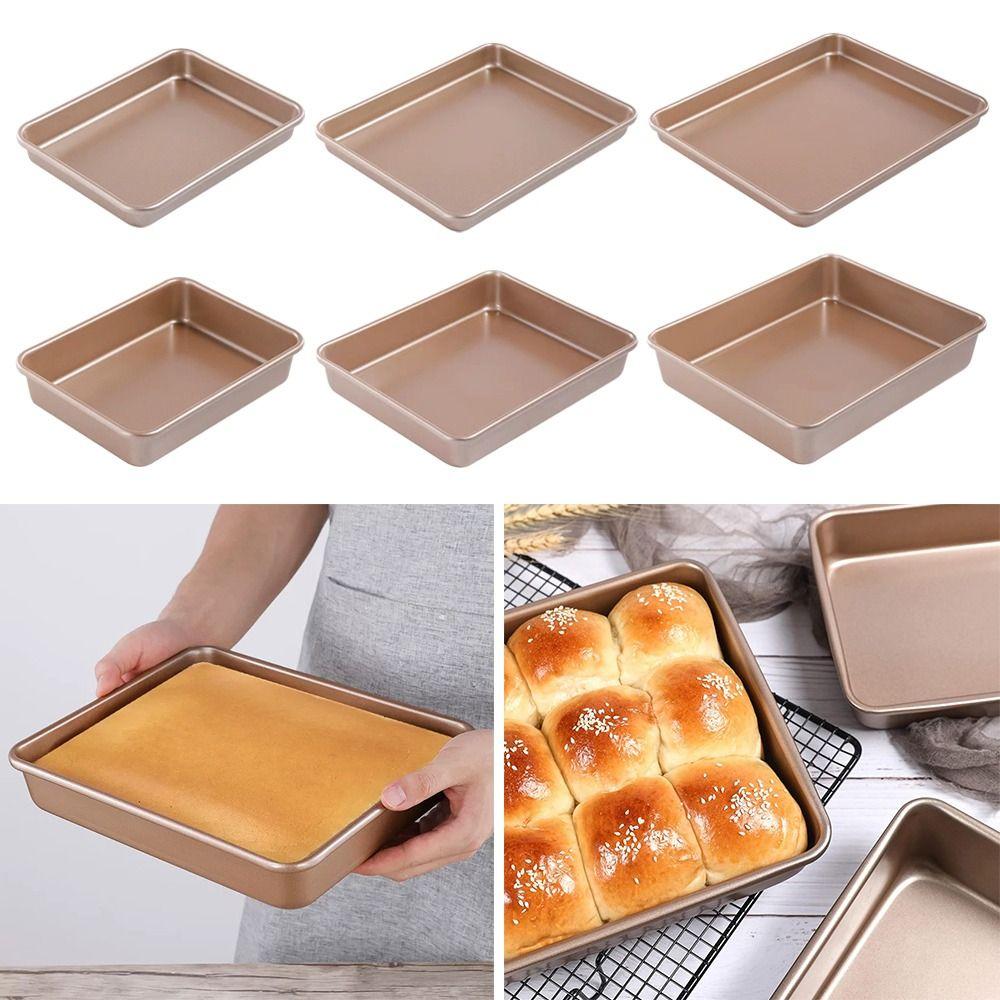 Rectangle Cake Baking Tray 9/11/13inch Bread Tray Gold Bake Mold