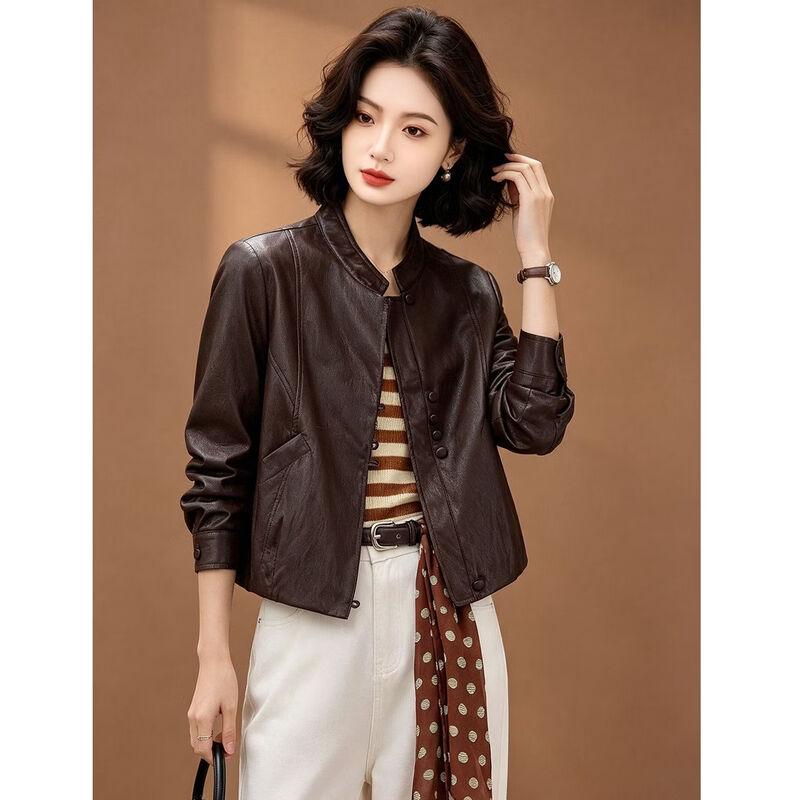 EST+II Women's Retro Casual Stand-Collar Short Jacket