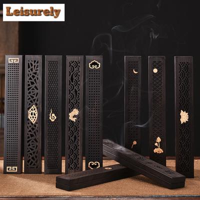 Ebenholz Lange Räucherbox Hohl Handwerk Haushalt Räuchergefäß Aromatherapie Ofen Zen Räuchergefäß Brenner Halter Heimdekoration Handwerk
