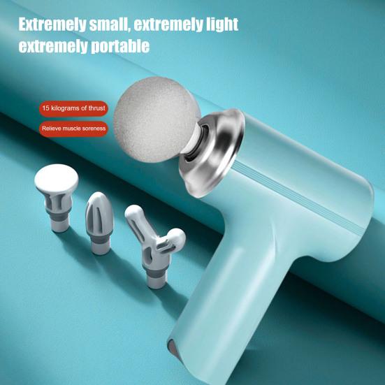 DYS Mini Fascia Massager, Electric Percussion Massager with 4 Massage Heads, Portable Device for Deep Muscle Relaxation