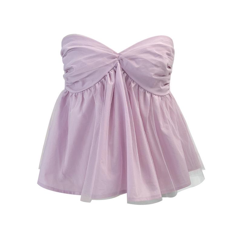 

Женская сетчатая плиссированная шифоновая блузка во французском стиле - Летняя коллекция 2023 г., длинный рукав, возврат невозможен (82097)