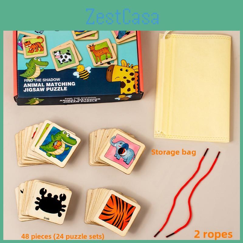 Animal Figures Wooden Toy Early Childhood Educational Shadow Game Matching