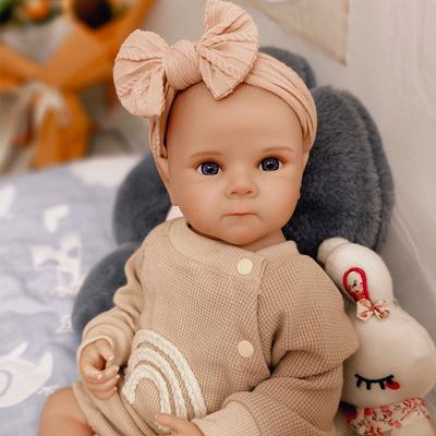 Weicher Silikon Ganzkörper Reborn Babypuppen 48cm Realistisch Neugeborenes Bebe Mädchen Bemalt wie echte Kinder Babys Kleinkindpuppe Spielzeug Geschenke