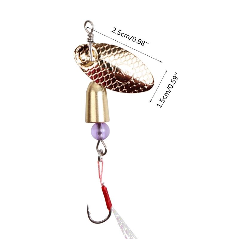 Fishing Lures Wobble Rotating Metal Bait For Bass Trout Treble Hook Artificial
