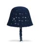 Bajal Va Curved Oval Metallic Knit Punching Bucket Hat Navy