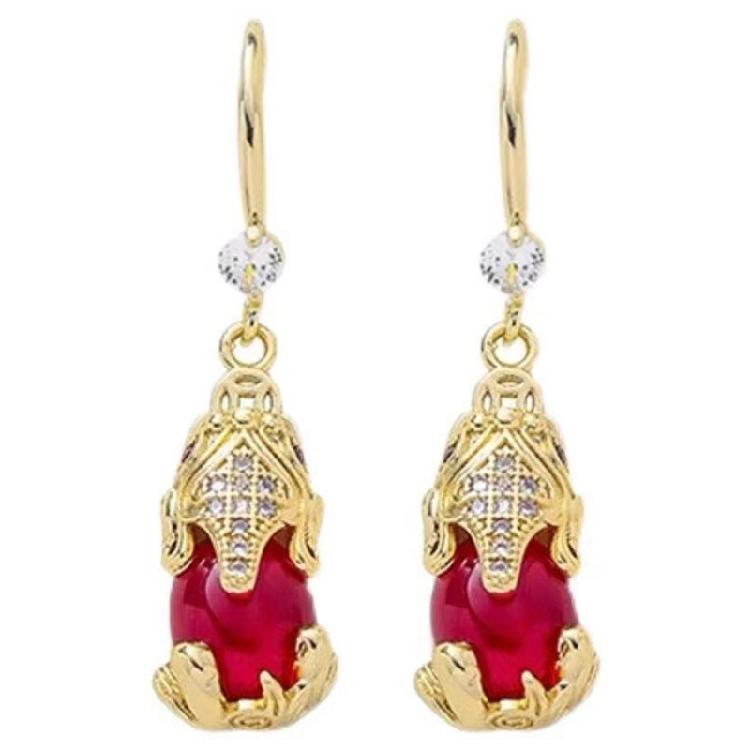 Прочные золотые серьги со стразами, нежные золотые серьги-животные для женщин, элегантные подвесные серьги-клипсы со стразами, шарм