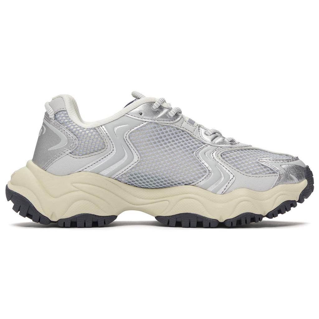 New MLB New York Yankees Anti Slip Wear Resistant Low Top Chunky Sneakers Unisex Silver Gray 3ASHW075N-50SIS