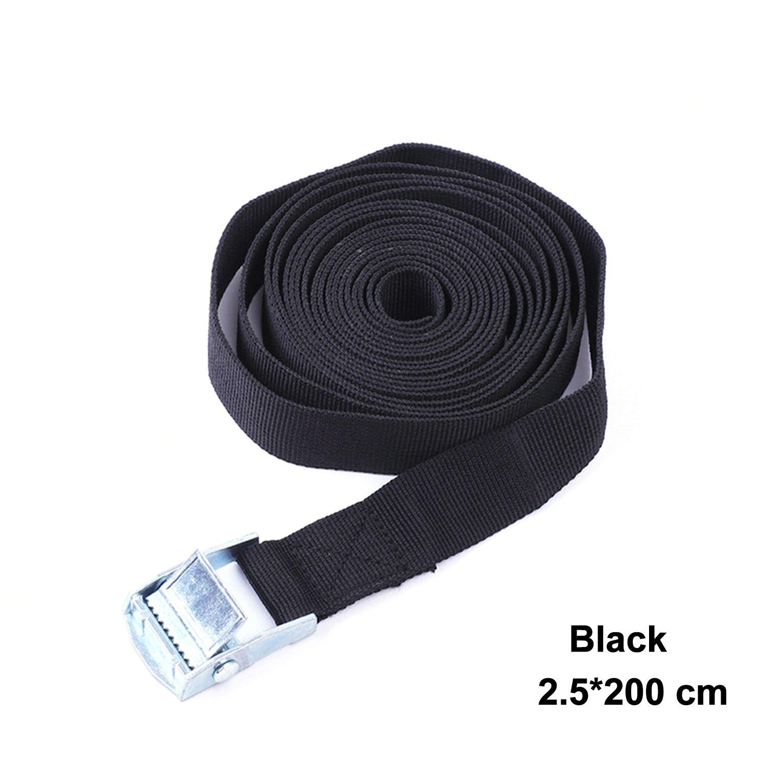 

Автомобильная нейлоновая походная дорожная сумка стяжной ремень для багажа грузовой трос пряжка стяжной ремень 2m чёрный