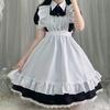 Cos Black and White Maid Outfit Cute Maid Soft Girl Dress Japanese Sexy Catwoman Uniform Set