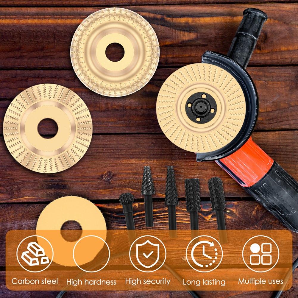 BHBL 13pcs Wood Carving Disc Set Bushing Angle Grinder Wood Grinding Wheel Burr Rasp Polishing Rotary Tool Accessories