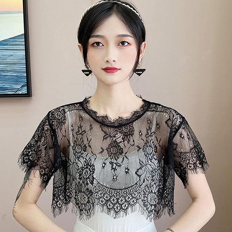 Women Scarf Lace Lace Shawl White Black Blouse Shoulders Scarf Fake Collar Cape Spring Autumn