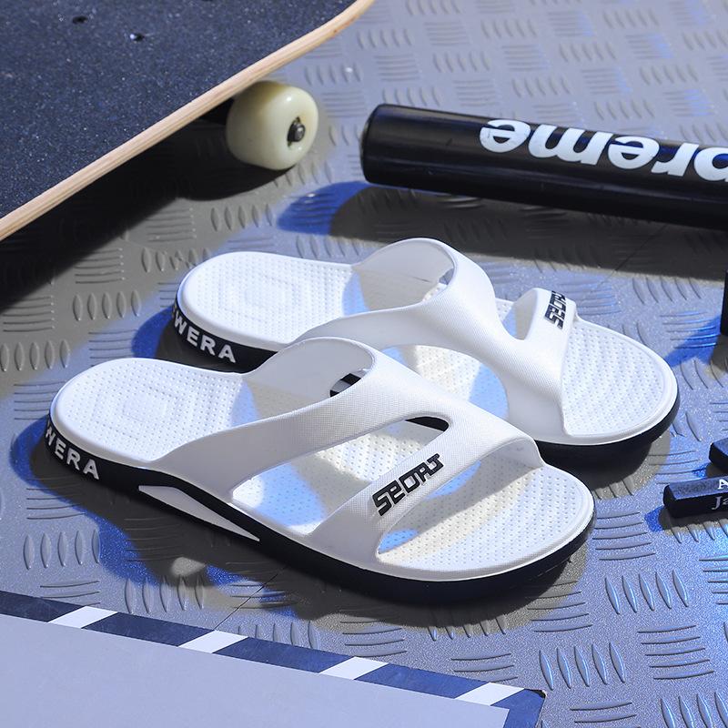 New Men Slippers Summer Slides Breathable Cool Beach Shoes Flip Flops Fish Mouth Bone White Men Slippers Lightweight Big Size 46