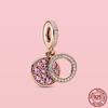 Ciondolo in Argento Sterling 925 Cuore Rosa Fiore Palloncino Infinito Amore Charm Perla Fai da Te Adatto Bracciale Moda Originale Gioielli Donna