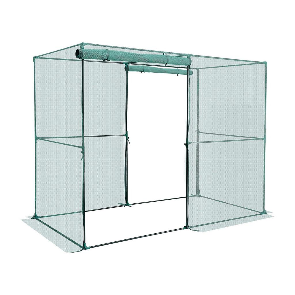 Crop Cage, 2.39 X 1.2 X 1.8 M Plant Protection Tent with Zippered Door, Wind-Resistant Tall Crop Cage, Easy To Install, Outdoor Raised Bed Cover,