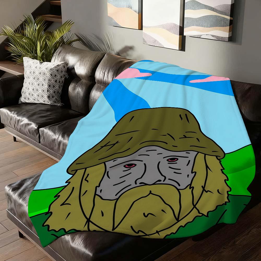 Funny S-Sassy the Sasquatch Blanket For Sofa Office Bed Plane Travel Sleep Read Relax Camping Soft And Warm
