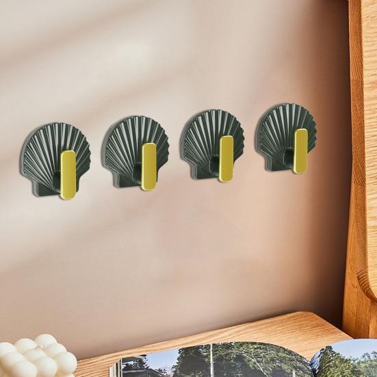 4 Teile/satz Shell Form Wand Haken Moderne Wasserdichte Schlag Kostenloser Heavy Duty Handtuch Kleidung Tür Zurück Kleiderbügel Badezimmer Küche Liefert