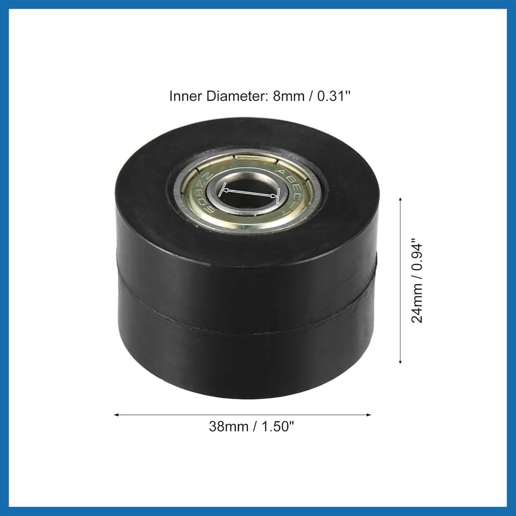 8mm Drive Chain Pulley Roller Slider Tensioner Wheel Guide for Street Bike Motorcycle ATV Black Item Replacement