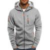 Plus Size Men's Zip Arm Hoodie: Autumn/Winter Sports Casual Sweatshirt Jacket