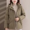 Middle Age Women's Puffer Jackets Winter Short Parkas Hooded Plus Size Thick Down Coats Woman Outerwears