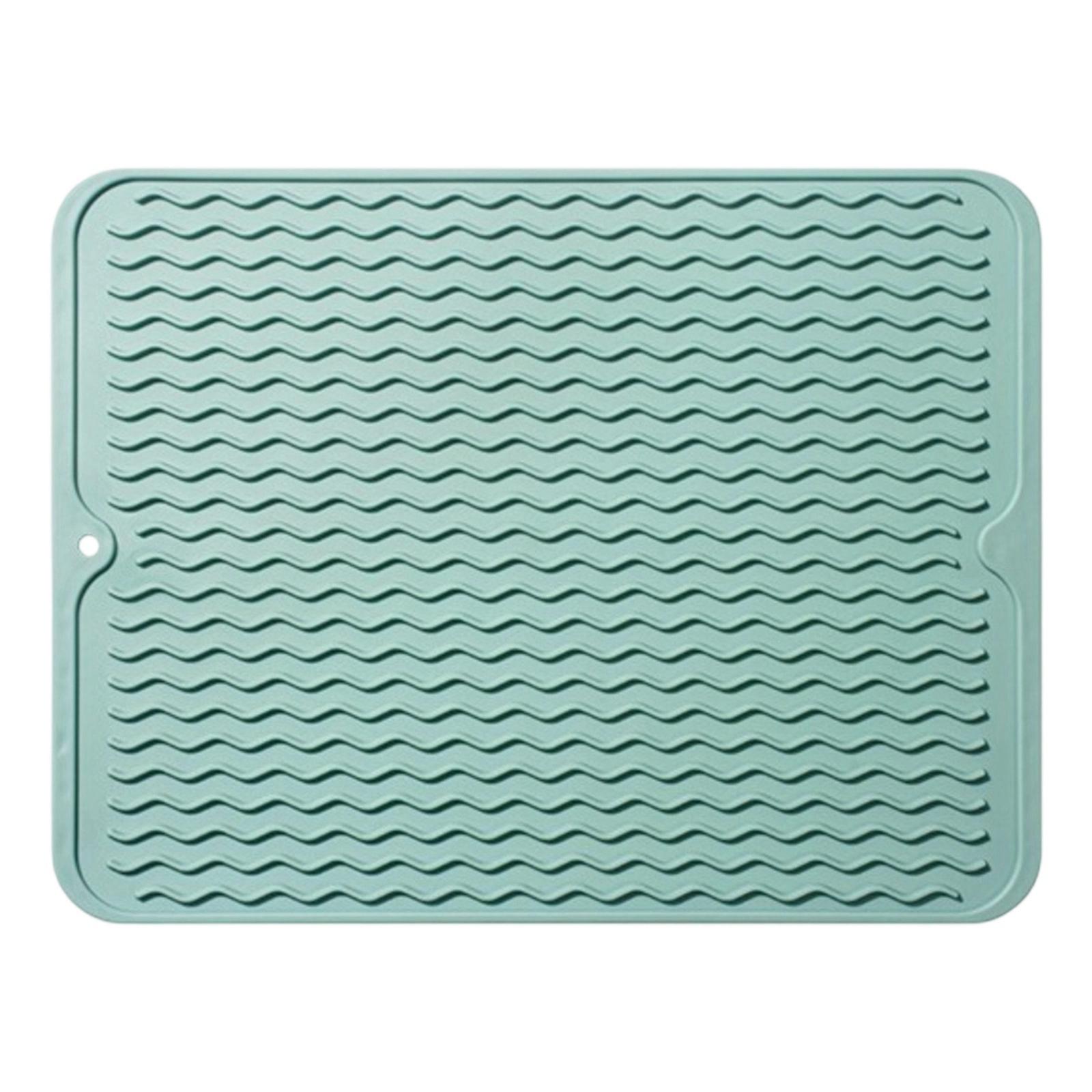 Silicone Drainage Mat with Sloped Channel Design for Dish Drying Flexible Non-Slip Kitchen Sink Draining Pad One Size