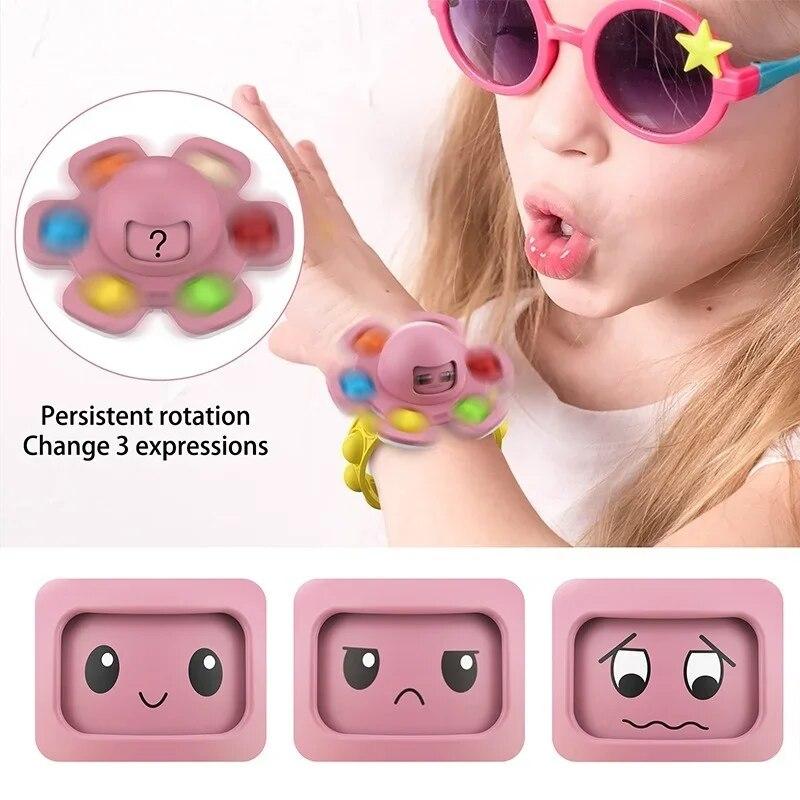Push Bubble браслет Fidget Spinner Toys Силиконовый браслет для рук Figet Сенсорная расстегивание для детей и взрослых Браслеты в виде осьминога антистресс