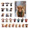 Yousheng Highland Cow Ornaments Advent Calendar 2025 24 Days Christmas Countdown Calendar with Cartoon Cows Ornament for Xmas Tree Decor