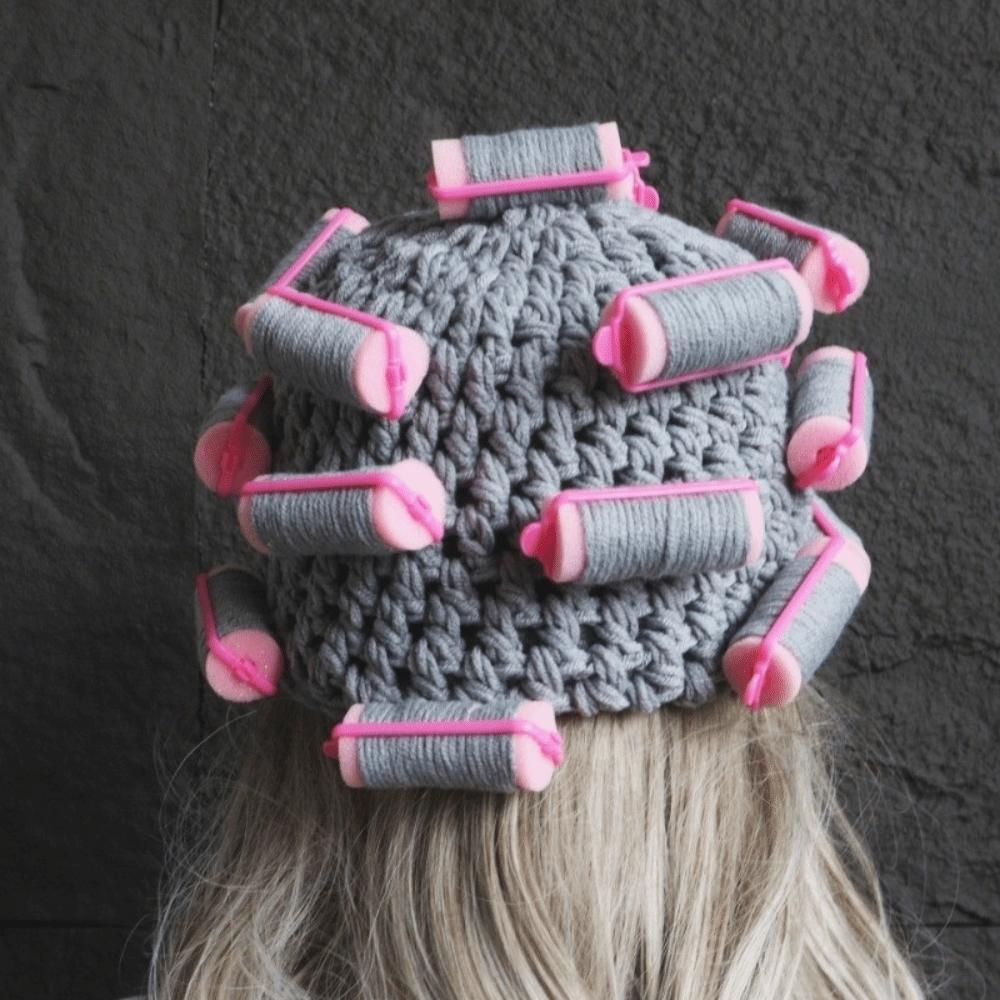 Warm Pullover Cap Thick Curly Hair Yarn Beanie Playful Hair Curler Knitted Hat Cycling