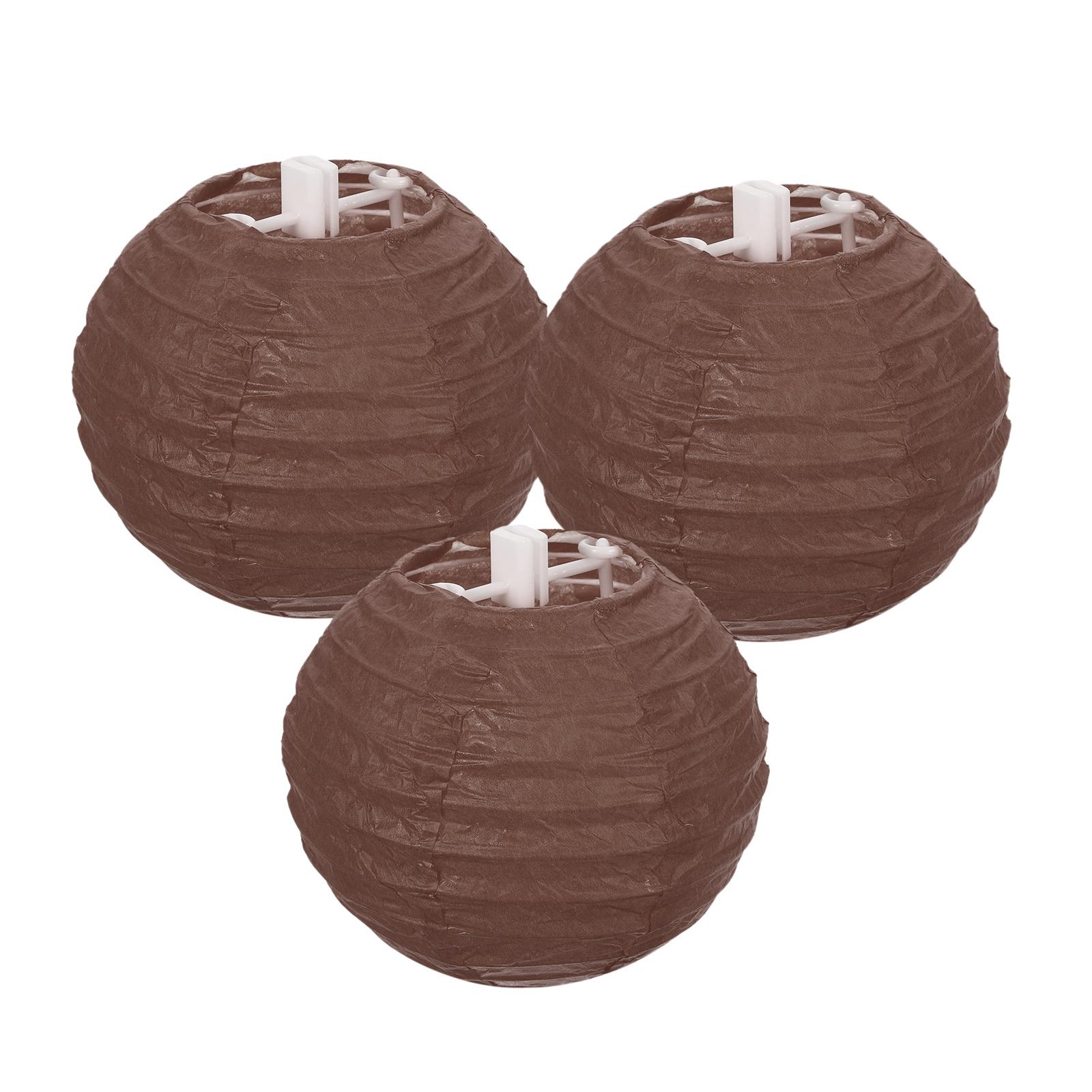 

3 Pack Round Paper Lanterns Decorative Hanging Lanterns Lamp Party Decorations for Birthday Wedding Bridal Shower Home Decor коричневий