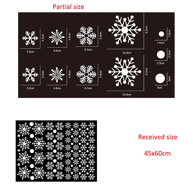Christmas Wall Sticker Double Sided Glass Ball Hanging Decoration Removable for Door Window Cabinet Living Room Background