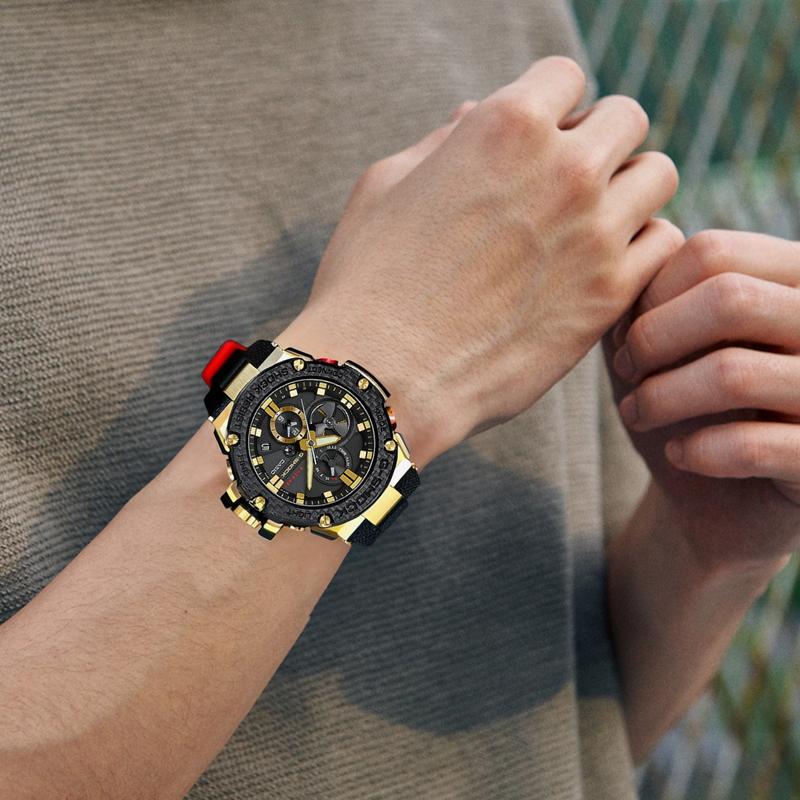 Casio 35th Anniversary Heart of Steel Solar Powered Bluetooth Connection Solar Quartz Movement Japanese and Korean Watch Men's Watch GST-B100TFB-1A