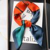 Luxury Brand  Square Scarf Women Cat Neck Hair Tie Band Beach Hijab Kerchief Head Headbands Bandana Female Foulard 70cm