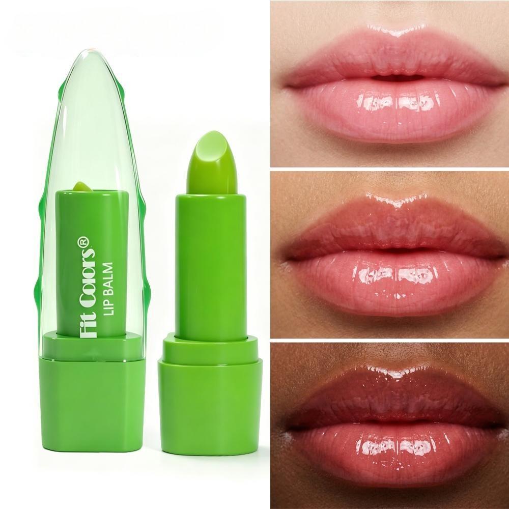 Aloe Vera Color Changing Lip Balm, Moisturizing Temperature Tinted Lipstick, Anti Chapping Nourishing Lip Care Treatment Makeup