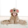 Newborn Cartoon Hooded Swaddle Blanket - Absorbent Coral Fleece for Spring & Autumn