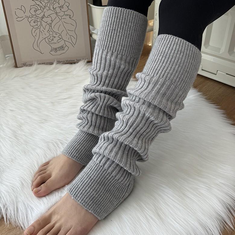 Long Socks For Women Stirrupped Leg Warmers Autumn Winter Over Knee Boot Cuffs Girl Knitted Over-the-calf Leggings Socks