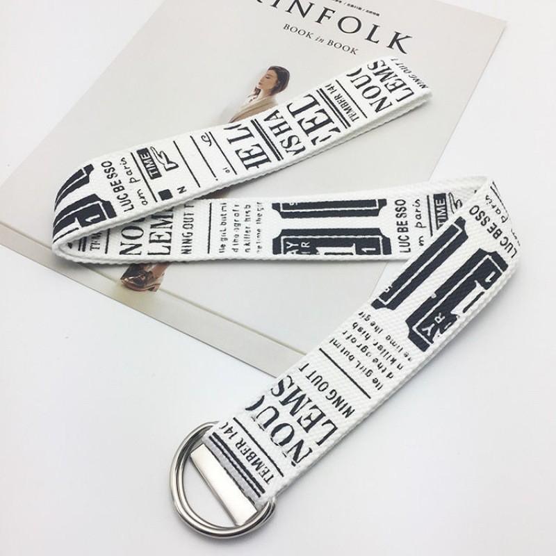 Waist Fashionable Canvas Belt For Men And Women With Chic Double Design Ring