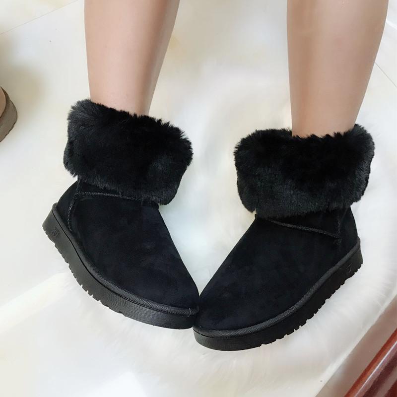 Snow boots women's winter fur to keep warm, thickened student short boots thick-soled velvet short tube women's cotton boots winter models