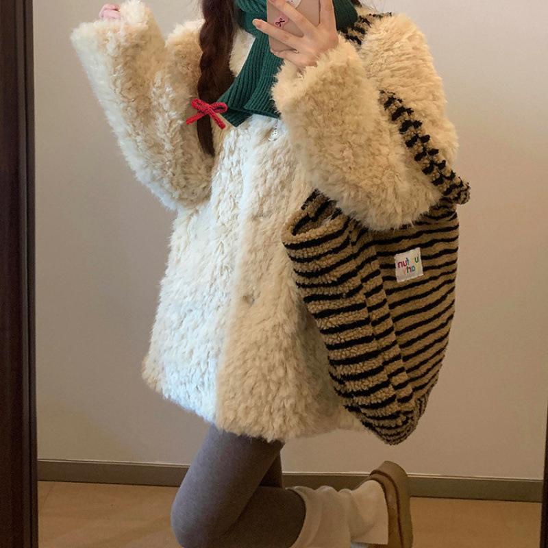 Plush Jacket Women's New Winter Loose Thickened Top