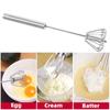 Semi-automatic Egg Beater Stainless Steel Egg Whisk Manual Hand Mixer Self Turning Egg Stirrer Kitchen Accessories Egg Tools