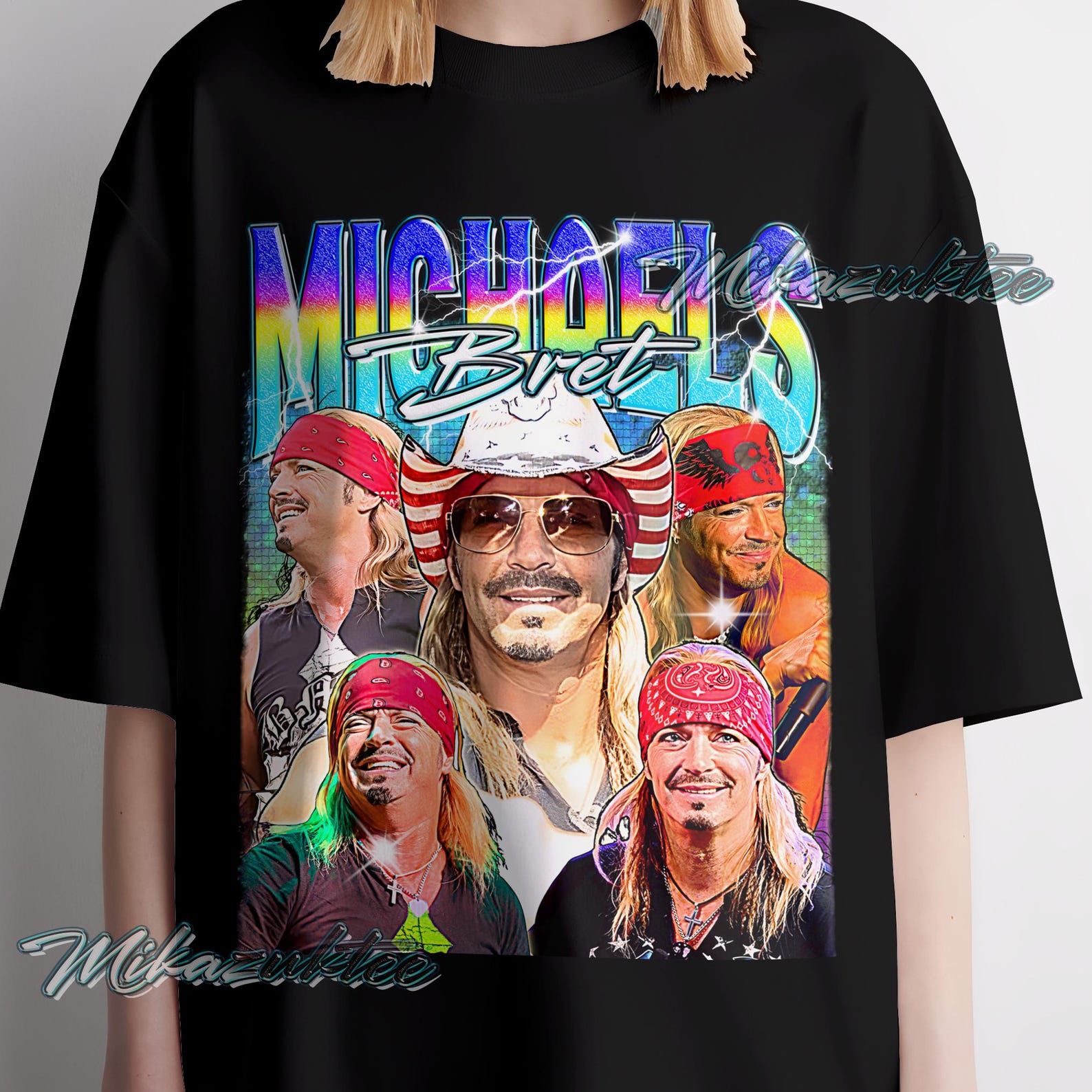 Bret Michaels Graphic Tee, Vintage Style Rock Musician Shirt S