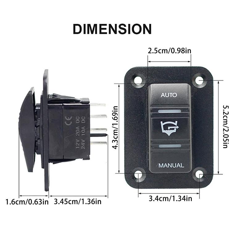 3-Wege-Bilgenpumpen-Kippschalter Wasserdicht 12V 24V 4-Pin 20A SPDT Auto/Aus/Manuell Bilgenpumpen-Schalterpanel Mit LED-Licht